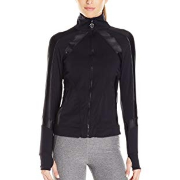 New Trina Turk Shine On Track Jacket Size Xs Black Same Day Shipping